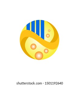 3-dimensional circle logo with growth graph
