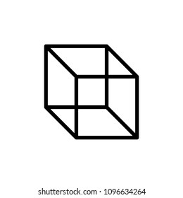 3-dimensional cube icon. Element of science icon for mobile concept and web apps. Thin line 3-dimensional cube icon can be used for web and mobile on white background