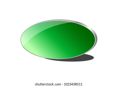 3-Dimensional Green Gradient Oval with Silver or Chrome Frame