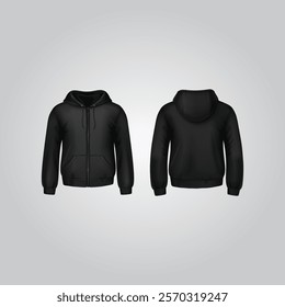 3-dimensional illustration of a white men's Jacket, hoodie suitable for all casual and sports activities