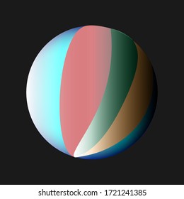 3-dimensional image. 3D circle. Colorful ball on a black background