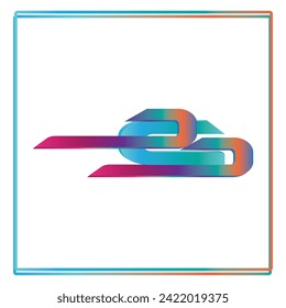 Logo tridimensional con líneas coloridas