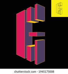 3-dimensional logo of the letter G in perspective appearance with 3 soft colors. Vector logo in Eps 8.
