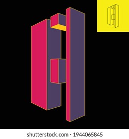 3-dimensionales Logo des Buchstabens A in Perspektive Aussehen mit 3 weichen Farben. Vektorlogo in Eps 8