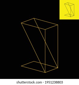 3-dimensional logo of letter S with a transparent-looking style, Vector line art in Eps 8.