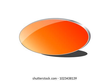 3-Dimensional Orange Gradient Oval with Silver or Chrome Frame