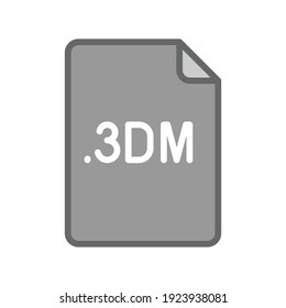 3DM file format filled outline icon. Linear style sign for mobile concept and web design. Simple color symbol. Vector illustration isolated on white background. EPS 10.