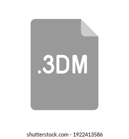 3DM file format flat icon. Linear style sign for mobile concept and web design. Simple color symbol. Vector illustration isolated on white background. EPS 10.