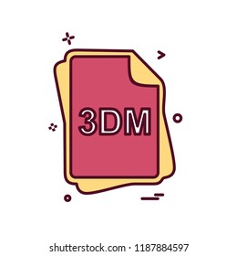 3DM file type icon design vector