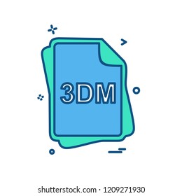3DM file type icon design vector