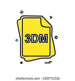 3DM file type icon design vector