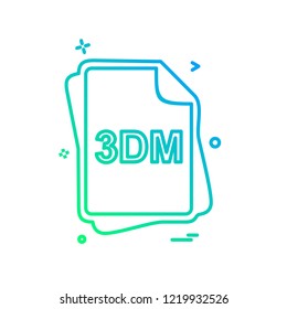 3DM file type icon design vector