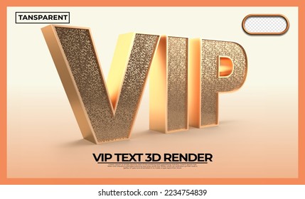3Drender text VIP gold style luxury