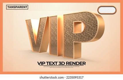 3Drender text VIP gold style luxury
