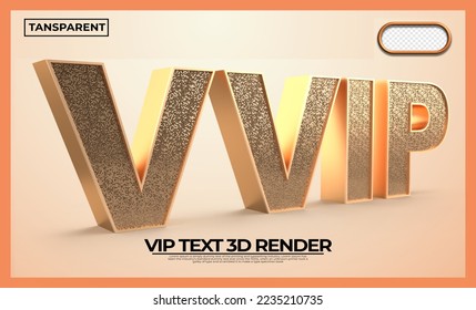 3Drender text VIP gold style luxury