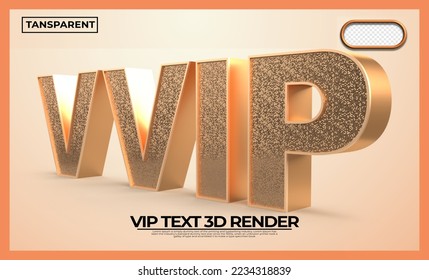 3Drender text VVIP gold style luxury