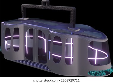3D-Rendering of Hanging Cabin Light on a Solid Background