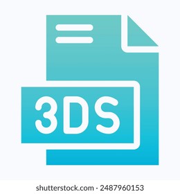 3DS File Format Vector Icon, Isolated Gradient Vector Icon.