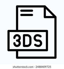 3DS File Format Vector Icon, Isolated Lineal Vector Icon.