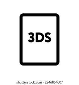 3DS file icon line isolated on white background. Black flat thin icon on modern outline style. Linear symbol and editable stroke. Simple and pixel perfect stroke vector illustration.