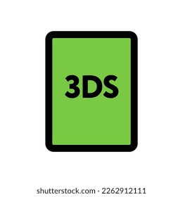 3DS file icon line isolated on white background. Black flat thin icon on modern outline style. Linear symbol and editable stroke. Simple and pixel perfect stroke vector illustration.