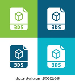 3ds Flat four color minimal icon set
