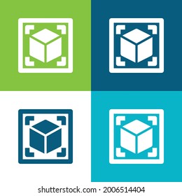 3ds Vier-Farb-Minimal-Symbolsatz flach