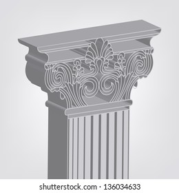 3d-style greece column. eps10 vector illustration
