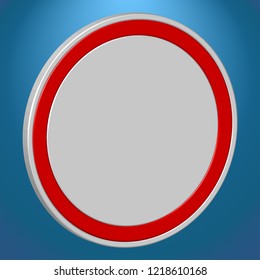 3D-vector graphics. Prohibiting sign isolated on white background.