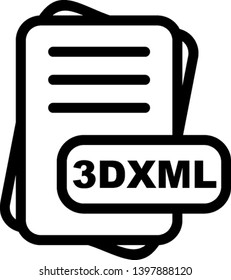  3DXML File Format Icon  For Your Project
