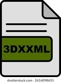 3DXXML File Format Line Vector Icon Design