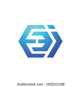 3ei, 3i, ei3, e3i logo with technology concept and blue color