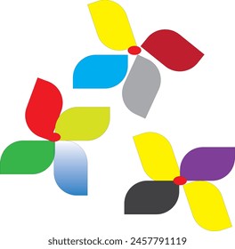 3flower icon design shap eps