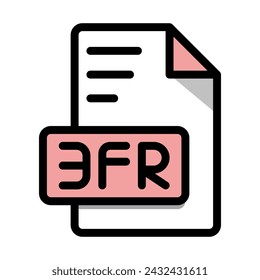 3FR File Format Icon. Editable Bold Outline With Color Fill Design. Vector Illustration.