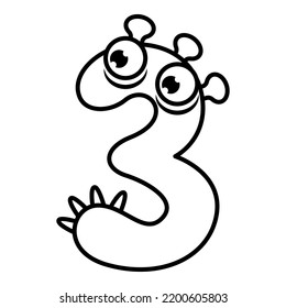 3.Funny Monsters Colorful Numbers, Cute Fantasy Aliens in the Shape of Numerals. Cartoon numbers from 0 to 9 icons are made in the form of human figures with big eyes and face. Arabic numerals. Vector