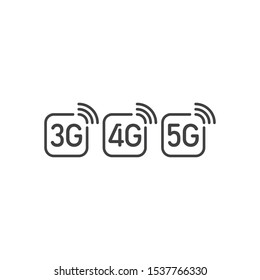 3G, 4G, 5G, connection, network. Vector logo icon template