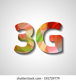 3G abstract symbol, style illustration