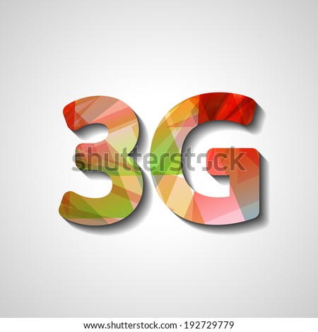 3G abstract symbol, style illustration