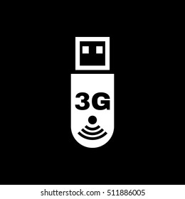 The 3g adapter icon. Transfer and connection, data, 3g symbol. UI. Web. Logo. Sign. Flat design. App. Stock vector