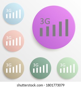 Juego de colores de distintivos 3G. Glifo simple, vector plano de iconos web para ui y ux, sitio web o aplicación móvil
