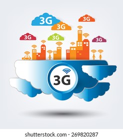 3G concept. vector illustration.