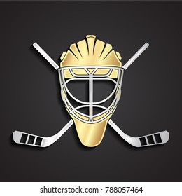 3g dolden ice hockey helmet with silver crossed hockey sticks