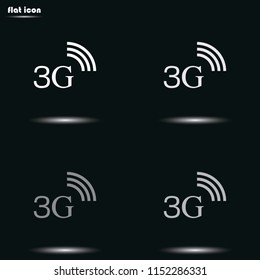 3G flat grayscale vector icon.