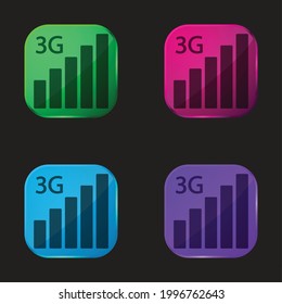 3g four color glass button icon