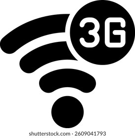 3g glyph icon illustration vector