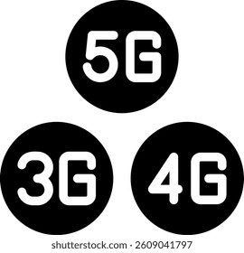 3g glyph icon illustration vector