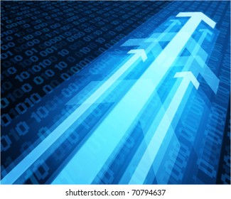 3g Graph Arrows Move Up With Numbers In Perspective Vector Background