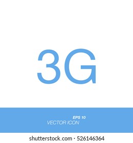 3G icon in flat style isolated on white background. 3G symbol for your design and logo. Vector illustration EPS 10.