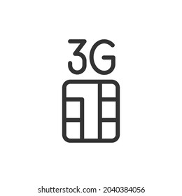 3G line icon, sign or symbol. Premium pictogram in trendy outline style. 3G pixel perfect vector icon isolated on a white background. 