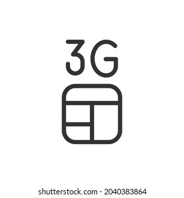 3G line icon. Web symbol for web and apps. Sign design in outline style. 3G stroke object.